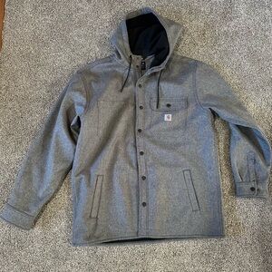 Carhartt Men's Gray Hooded Shirt Jacket